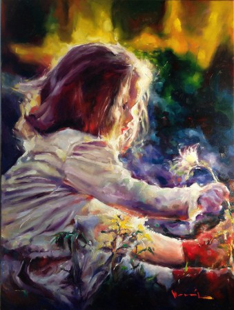 V ZAHRÁDCE. Olej na plátně  80x60 cm. 