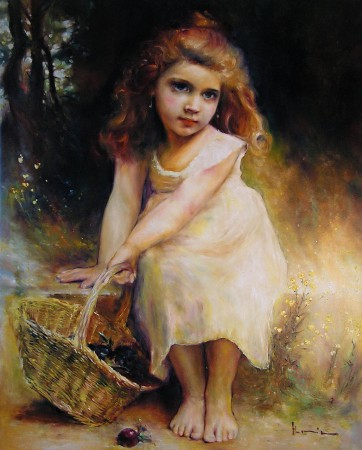 KOŠÍK ŠVESTEK. Olej na plátně 90x80 cm. Téma staří mistři.