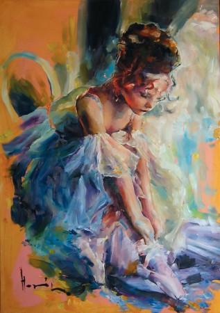 MALÁ BALETKA. Olej na plátně 100x80 cm.