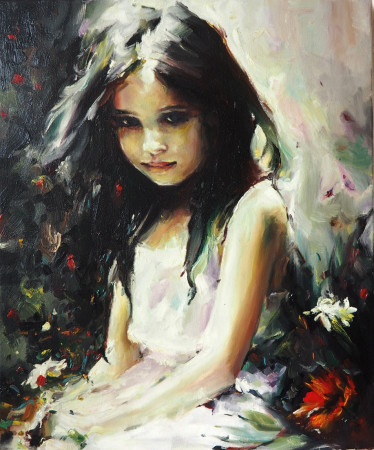 NA ZÁPRAŽÍ. Olej na plátně 60x50 cm.