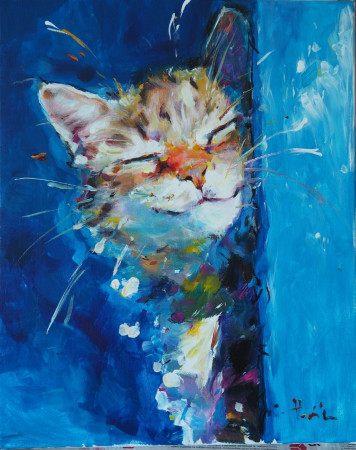 KOCOUR SMÍŠEK. Akryl na plátně 50x40 cm. 3000 kč.