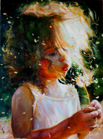 PAMPELIŠKA. Olej na plátně 75x55 cm. 7500 Kč.